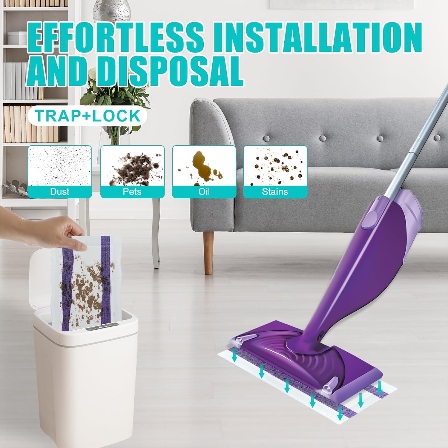 Detalle de ZQZiQi 30-Count Disposable WetJet Mop Pad Refills for Swiffer WetJet