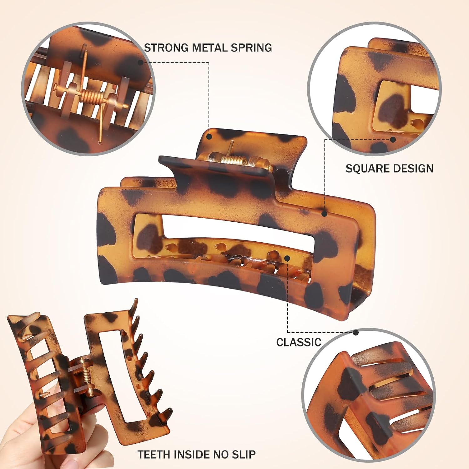 Thumbnail 1 de Hair Claw Clips, 3.5-Inch Rectangle