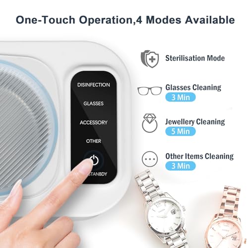 Thumbnail 3 de Salxmem Ultrasonic Jewellery Cleaner 50KHz, 350ml: Quiet Deep Cleaning for Jewellery, Dentures and More