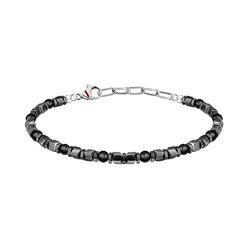 Detalle de Sector No Limits Basic Bracciale Uomo in acciaio, smalto, ematite, agata nera – SZS97