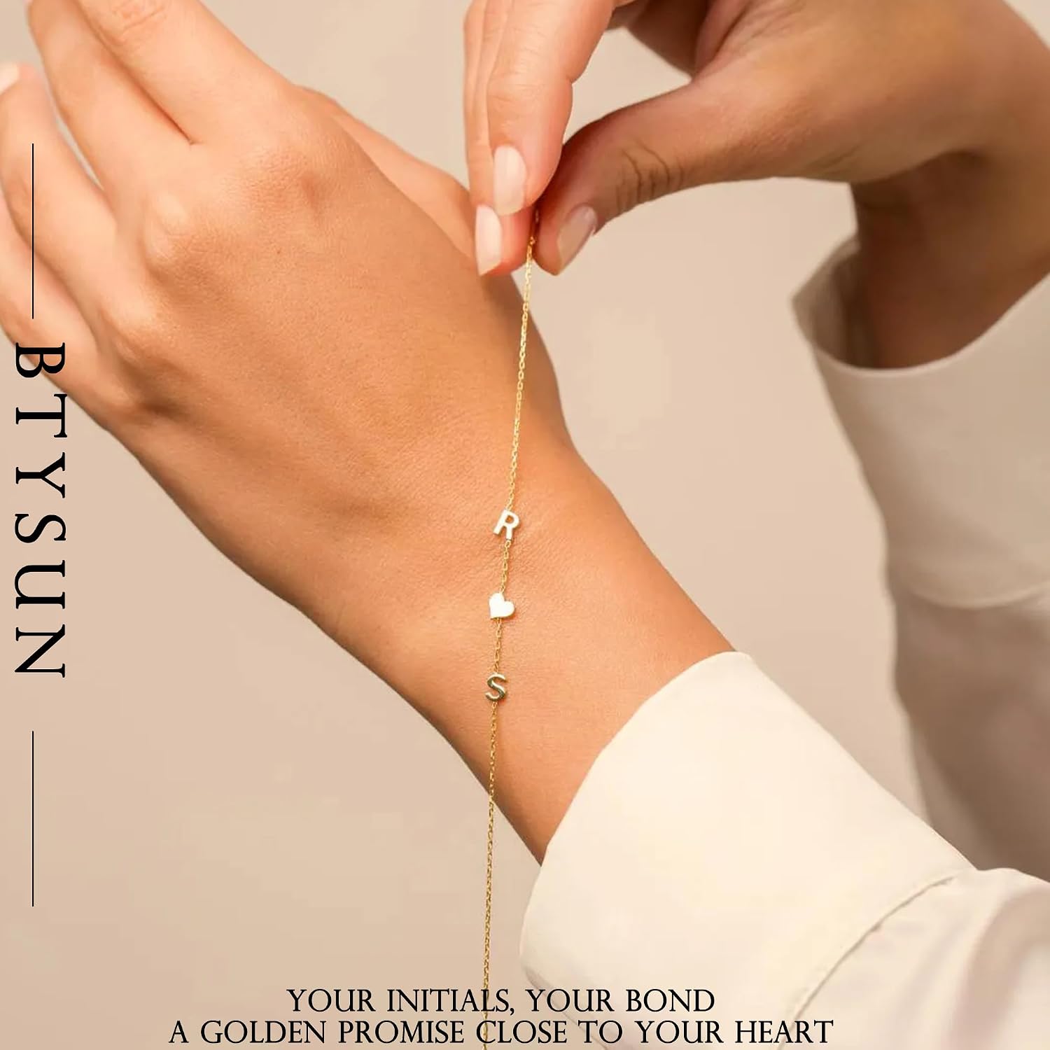 Thumbnail 4 de Gold-Plated Initial Bracelet with Two Initials