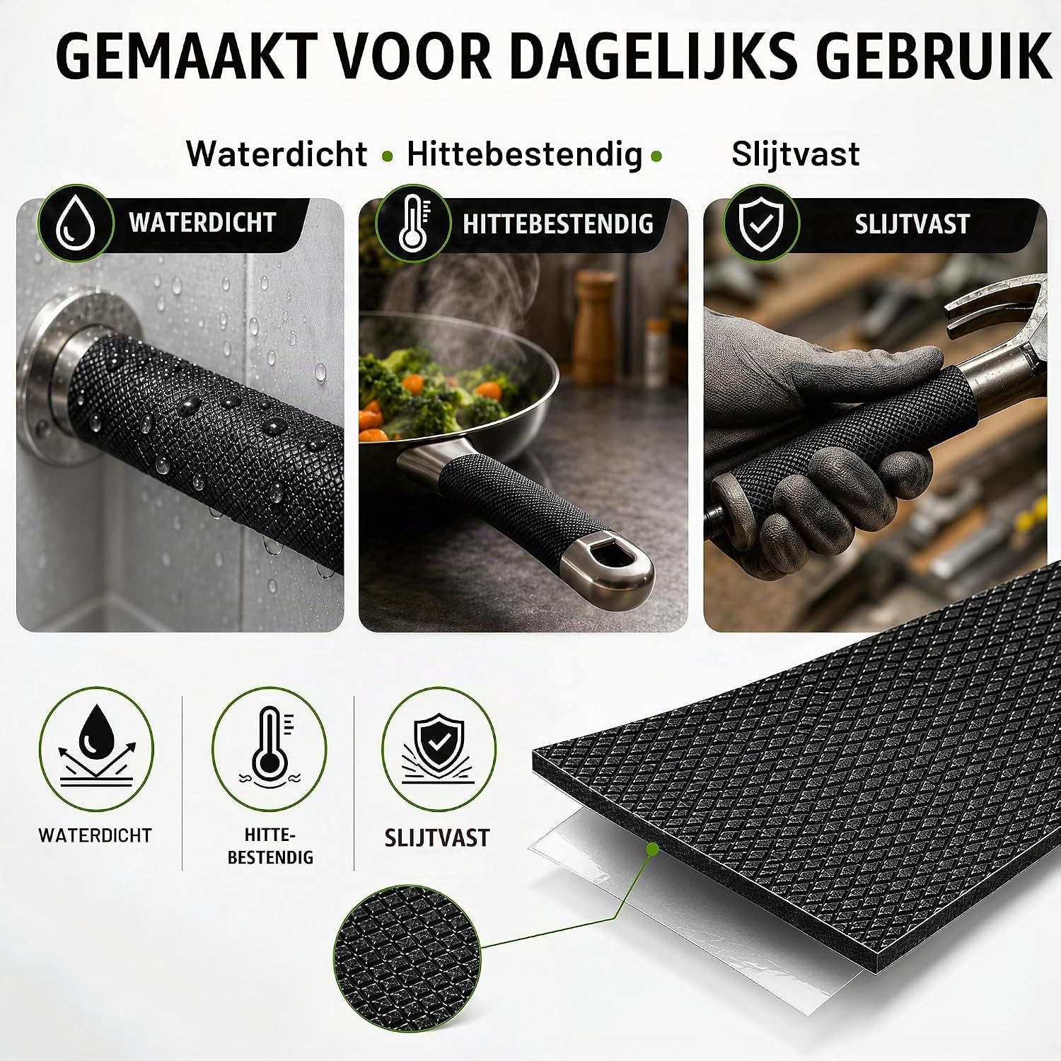 Detalle 2 de STRBOXONG STRBOXONG-Rubber Grip Tape, antisliptape van rubber 25 mm x 3 m