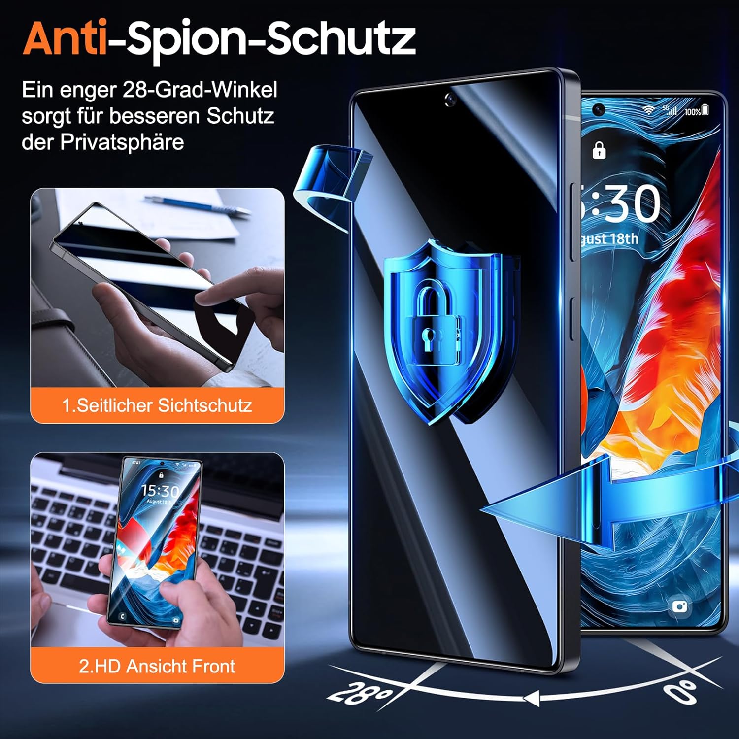 Thumbnail 1 de UniqueMe Galaxy S25 Ultra Privacy Schutzfolie