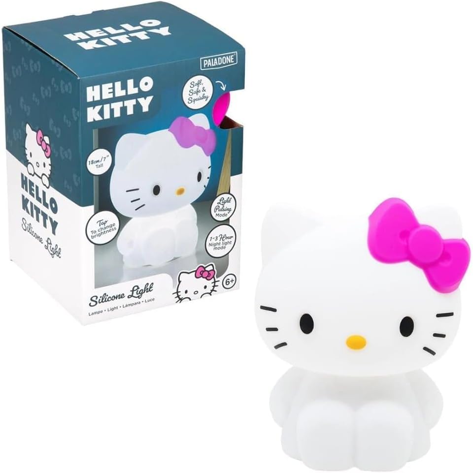 Detalle de Paladone Hello Kitty – silikonowa lampka nocna, 3 poziomy jasności i timer