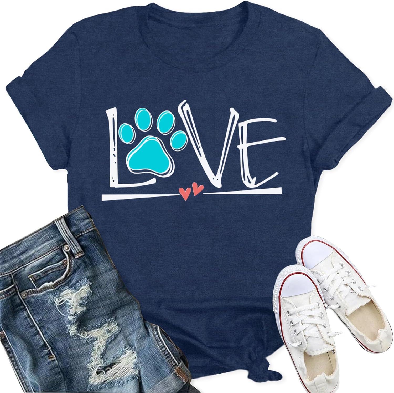 Thumbnail 6 de Qskall Women’s Mama T Shirts – Treat Dealer Dog Paw Print Tee