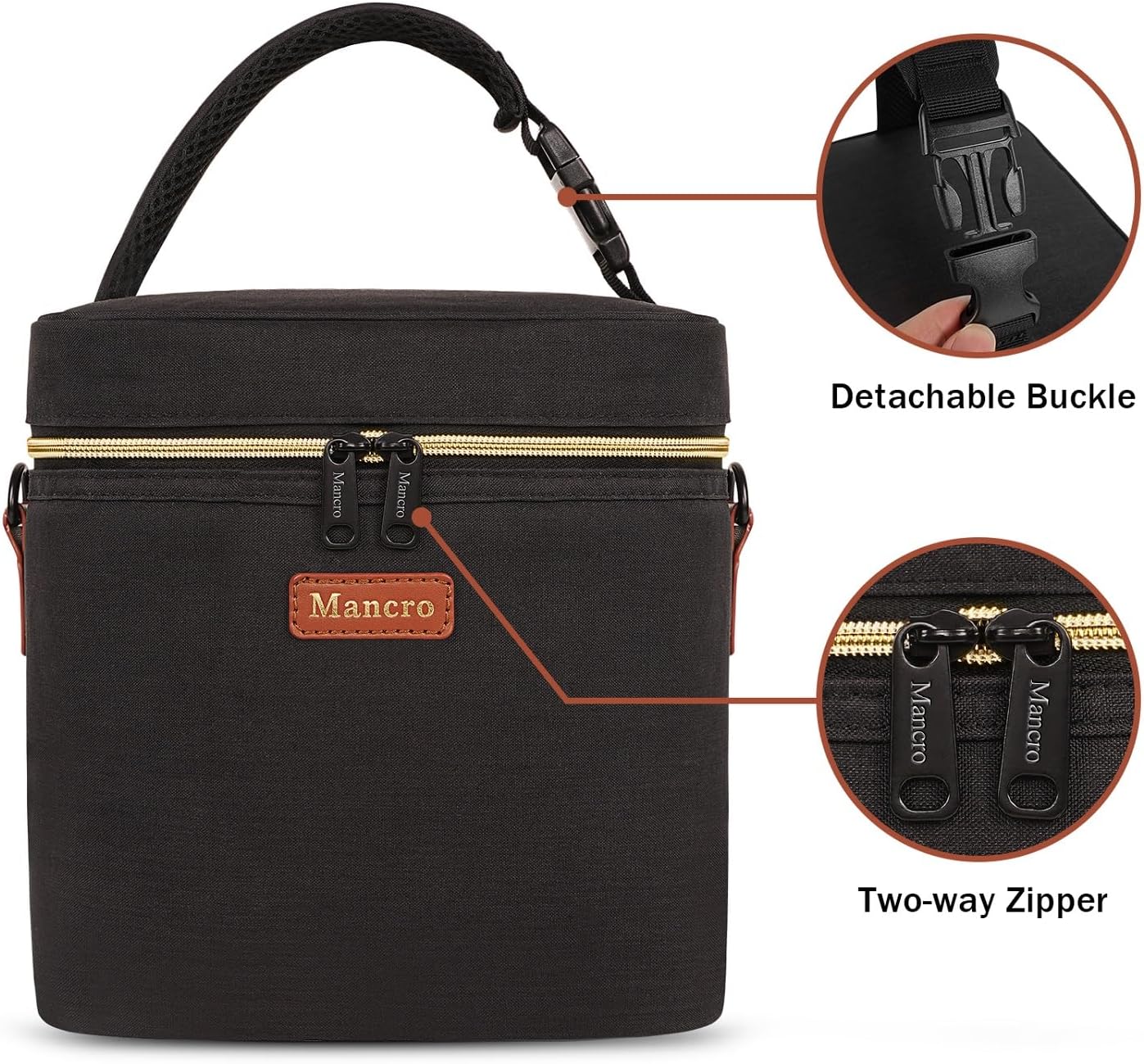 Detalle 1 de Mancro breastmilk cooler bag for 6 bottles