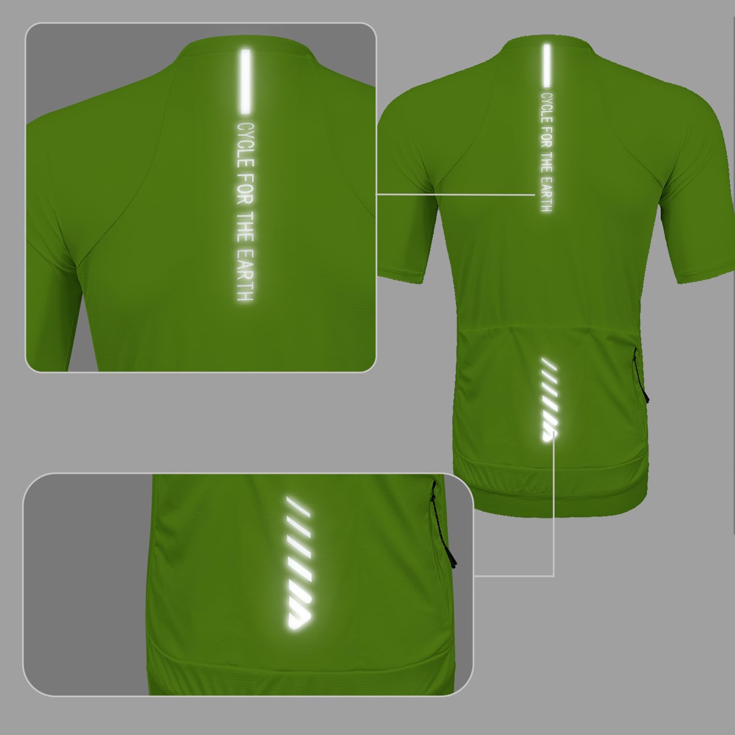 Thumbnail 5 de Wulibike Rennrad Trikot Herren Kurzarm – 3+1 Rückentaschen, Reißverschluss mit Zugband, Feuchtigkeitsableitung
