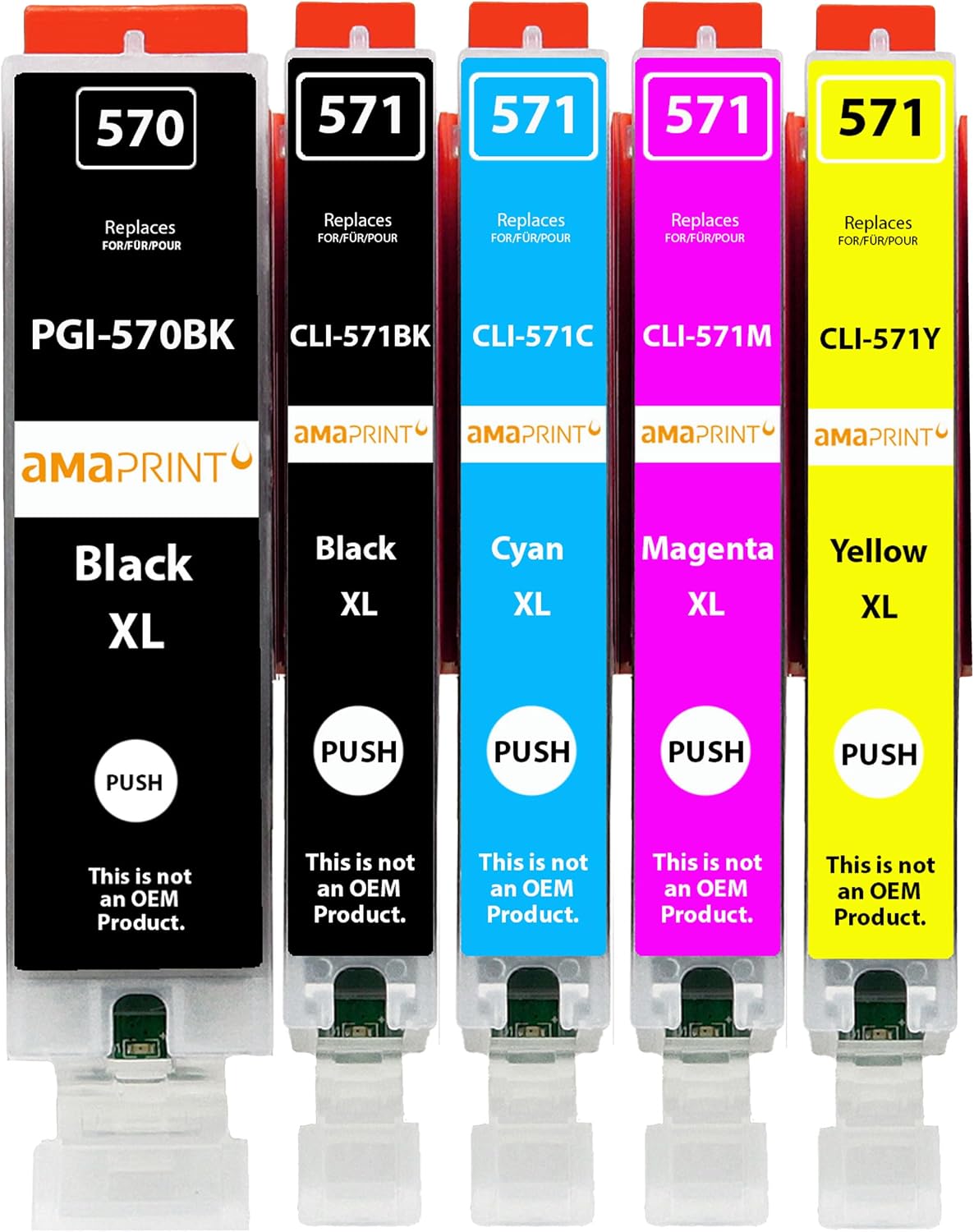 Detalle de Amaprint 570XL/571XL High Yield Value Pack Ink Cartridges (Canon PGI-570XL CLI-571XL)