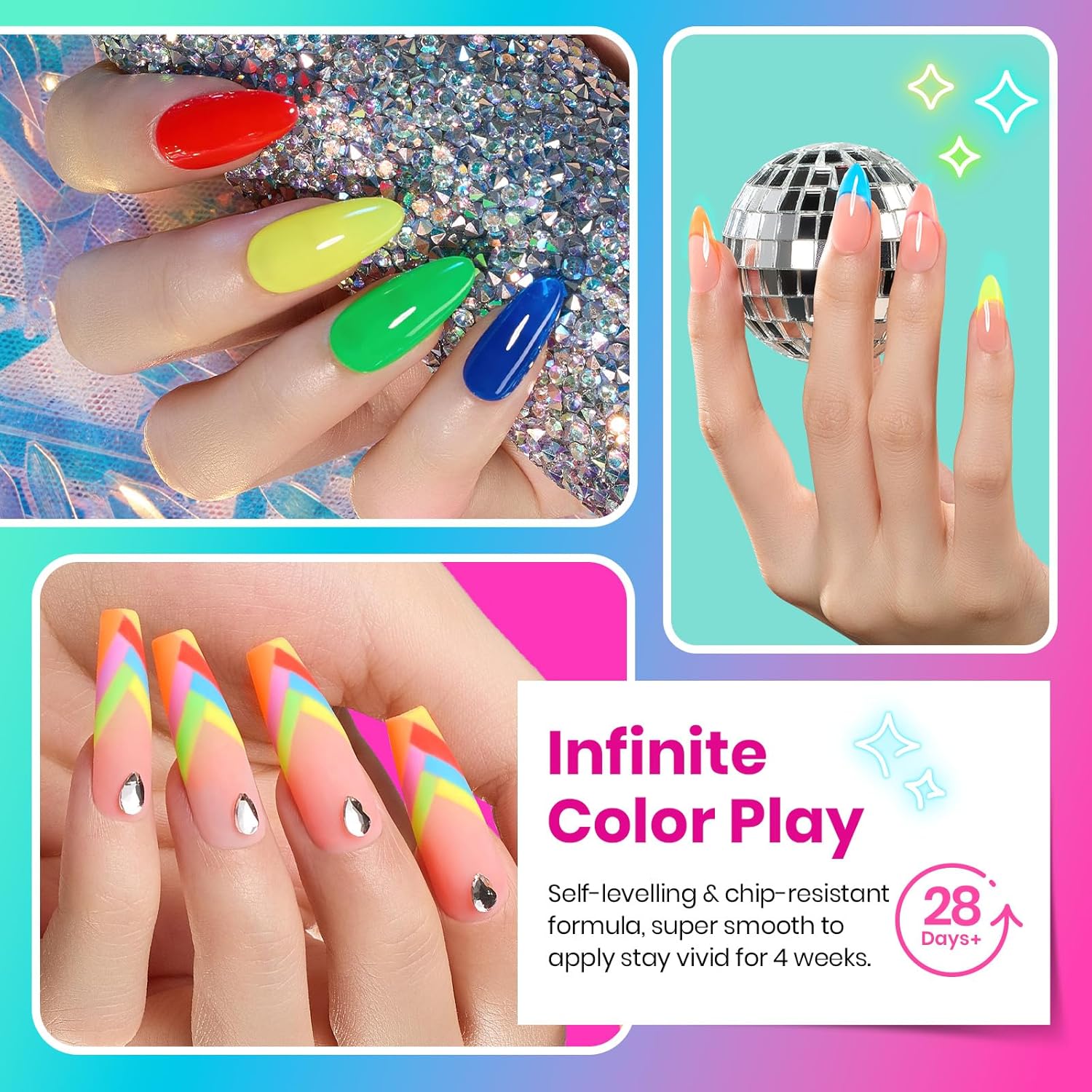 Thumbnail 3 de beetles Neon Gel Nail Polish Set (20 Colors) with Base & Top Coats