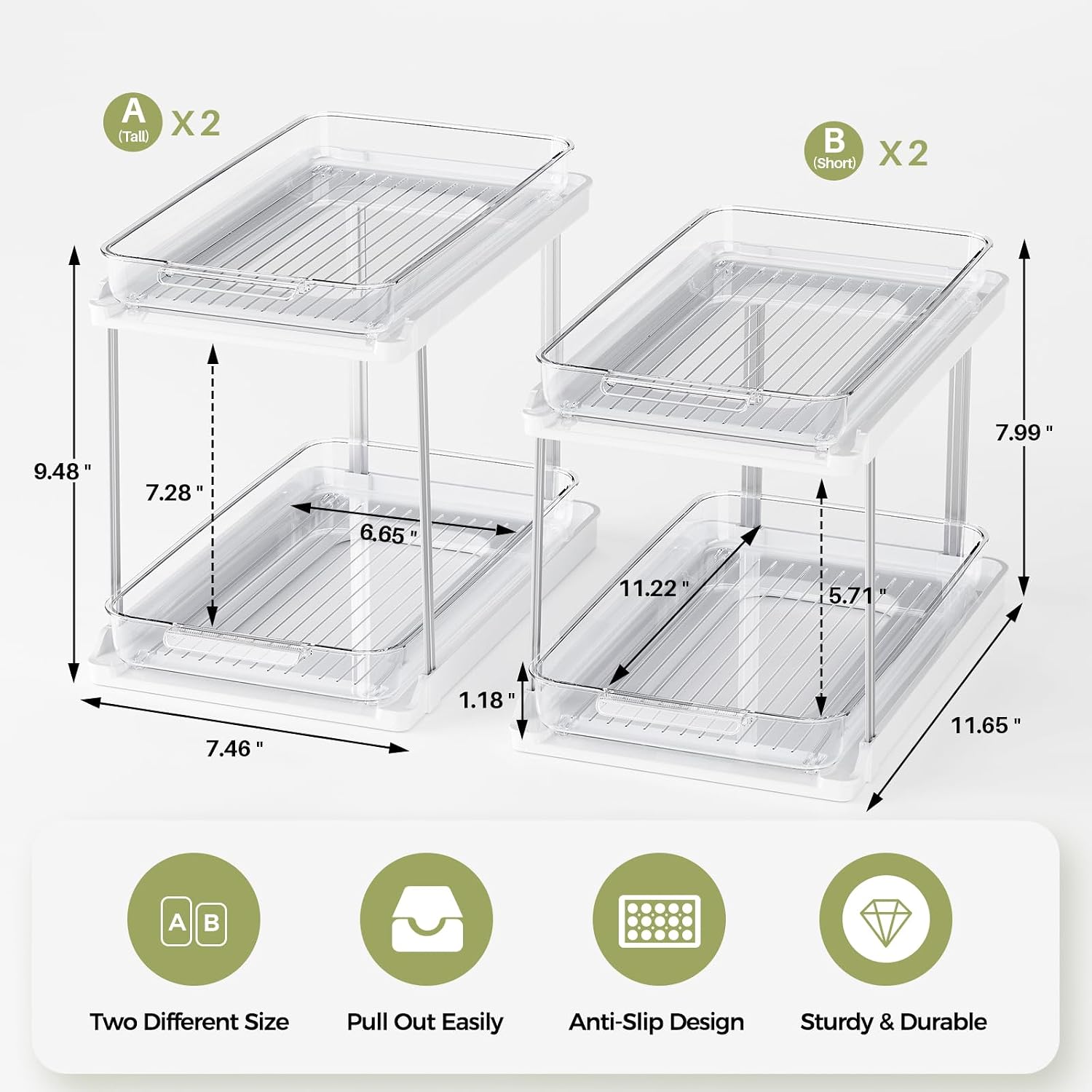 Detalle 2 de Delamu Under-Sink Organizers 4-Pack