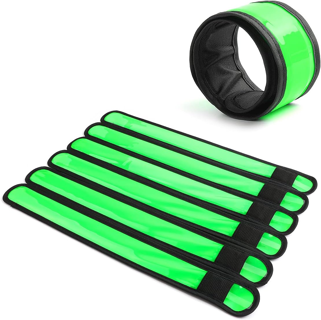 Detalle 2 de esonstyle Pack of 6 LED Light Up Band Slap Bracelets (Night Safety) for Cycling, Walking & Running