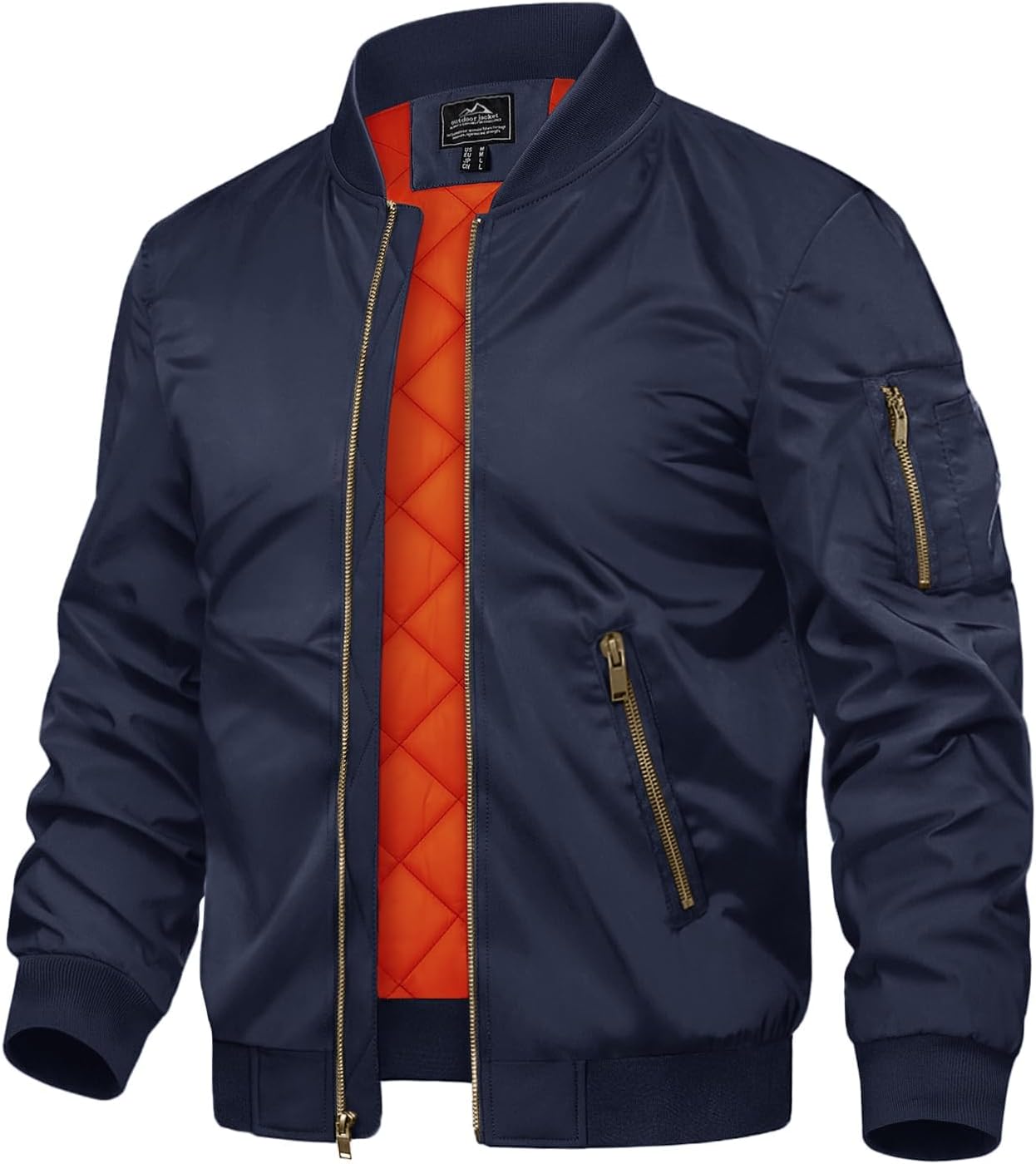 Detalle de TACVASEN Men's Quilted Bomber Jacket, Padded, Windproof and Water-Resistant