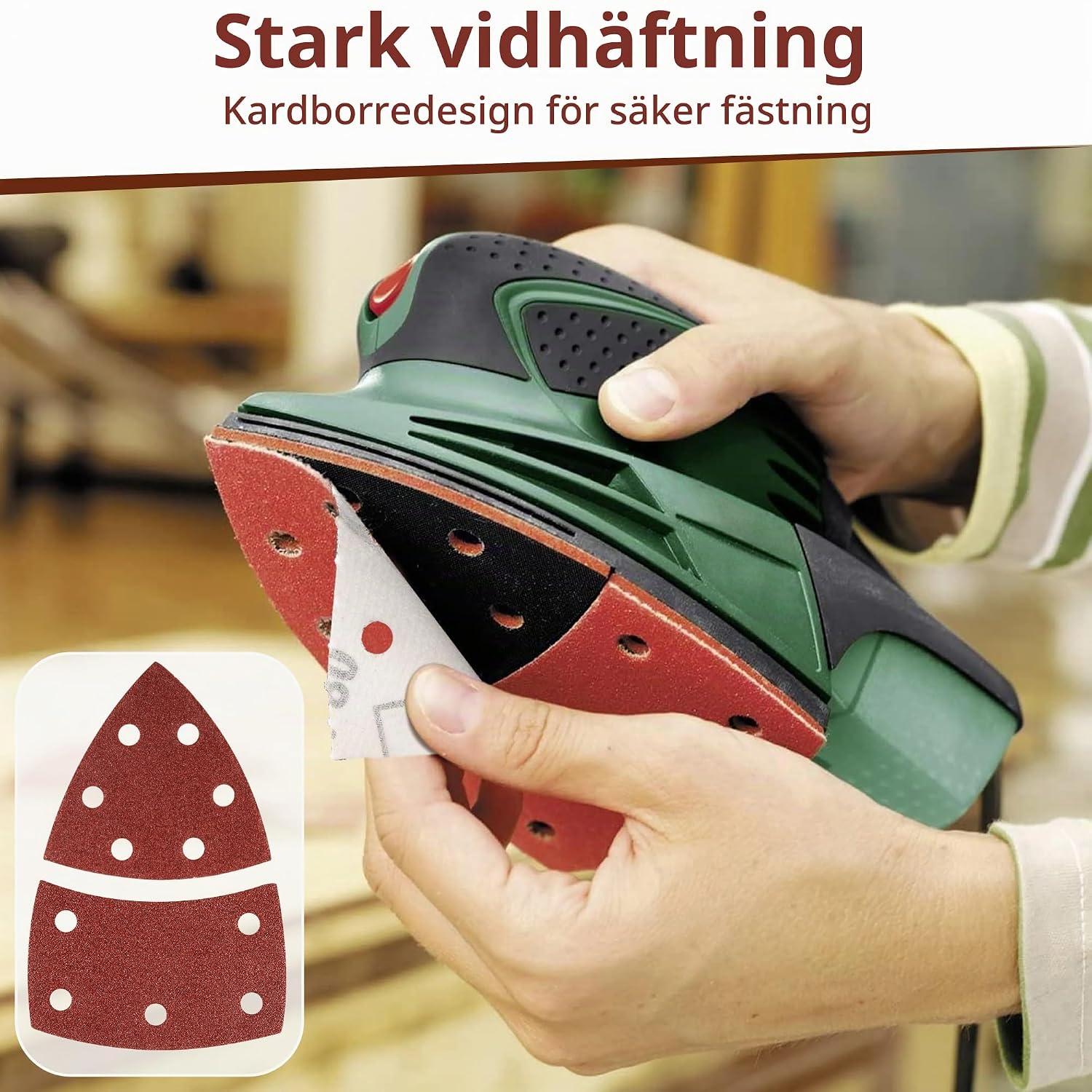 Detalle de Jokisa triangulärt slippapper, 100-pack, 105 × 152 mm med sju kornstorlekar
