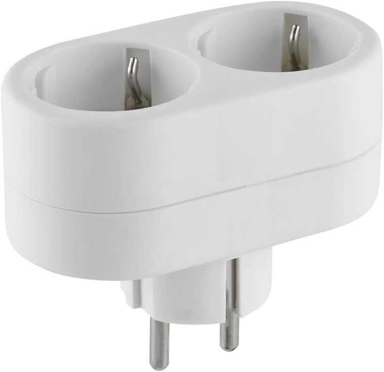 Thumbnail 2 de Electraline 55072 adapter met 2 geaarde stopcontacten en Schuko-stekker