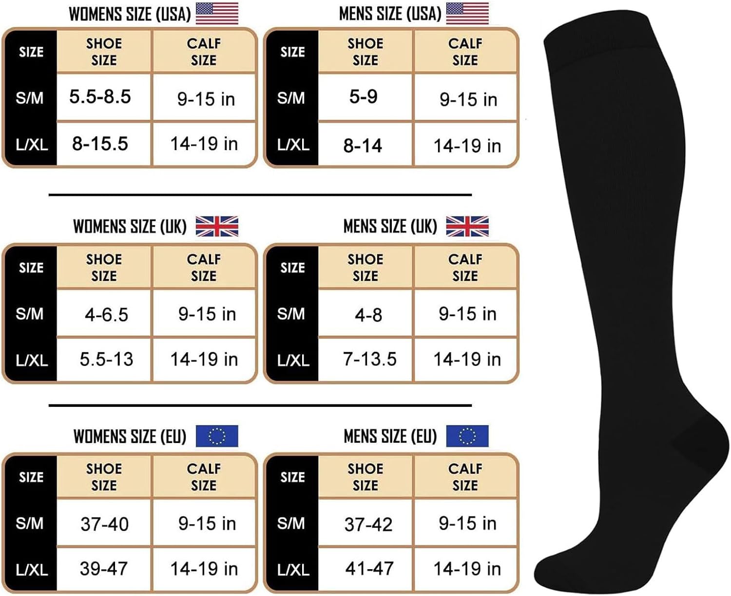 Detalle 1 de Compression Socks 15-20 mmHg 6 Pack