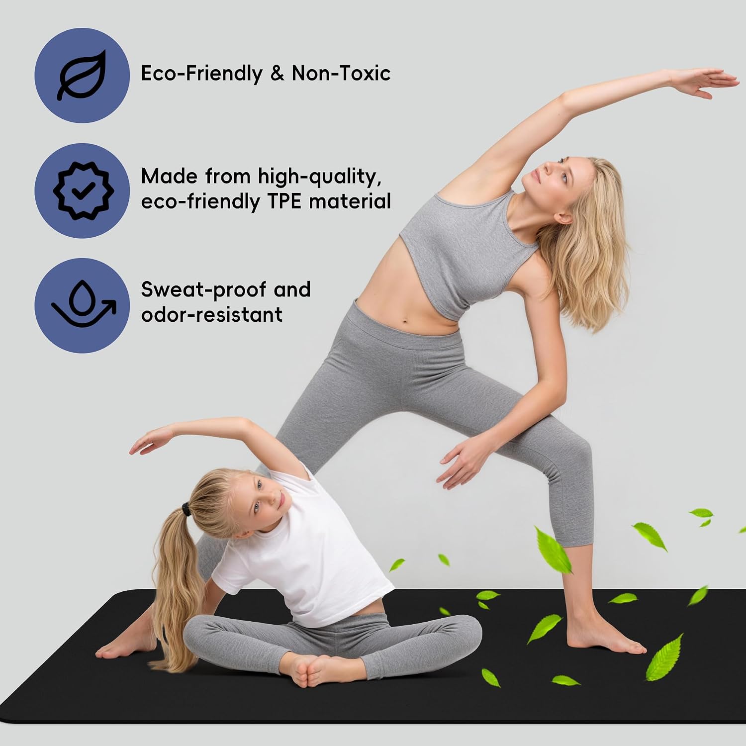 Detalle de Wimwum Extra Wide Yoga Mat, 72" x 32", 6mm TPE with Carrying Strap