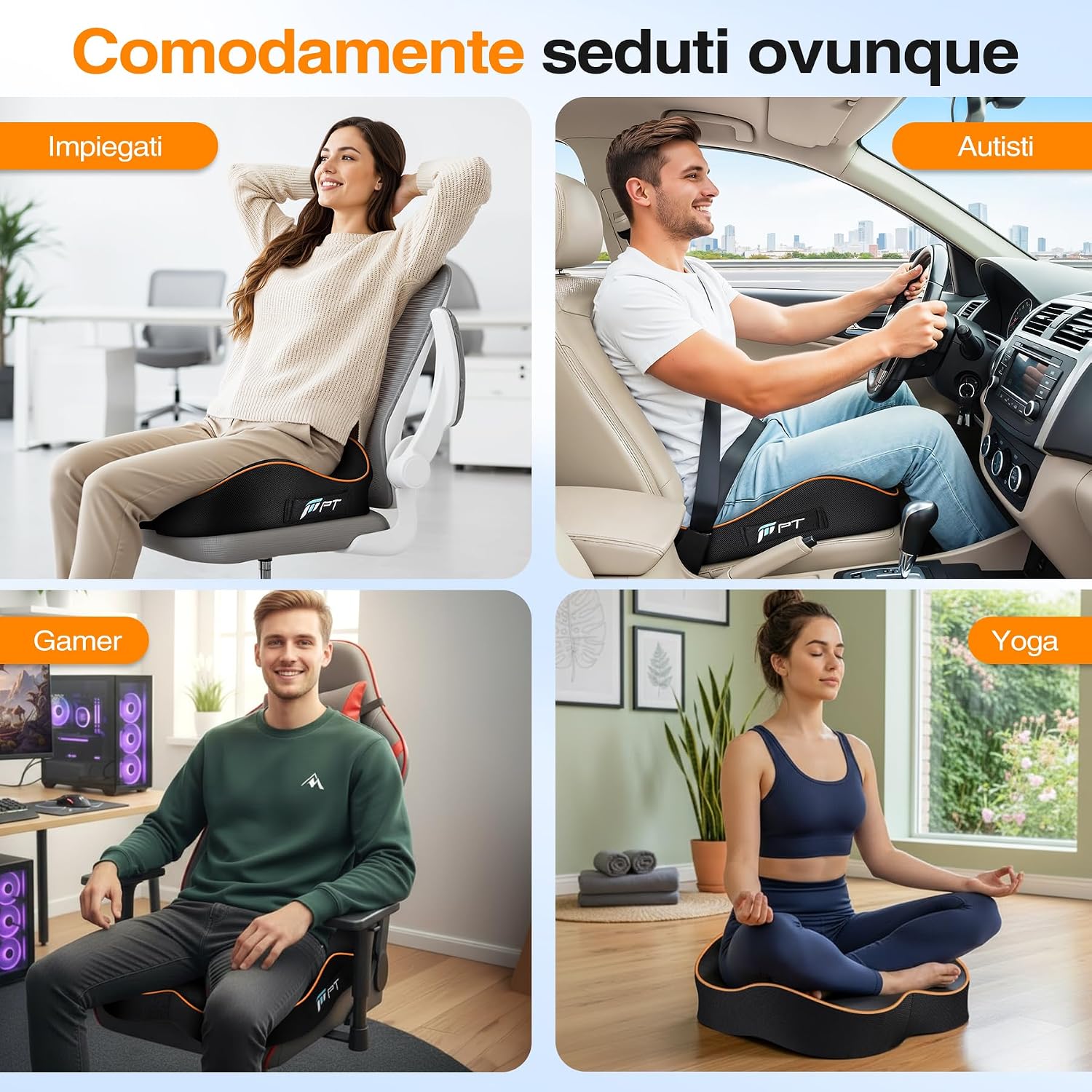 Thumbnail 5 de POOTACK Cuscino Sedia: Memory Foam a forma di U per Sedie Ufficio, Auto e Gaming