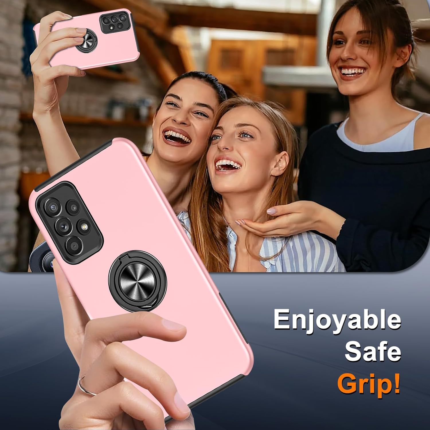 Thumbnail 6 de Vaki Handyhülle für Samsung Galaxy A53 5G mit 360° Magnet-Ringständer & Displayschutzfolie (Rosa)