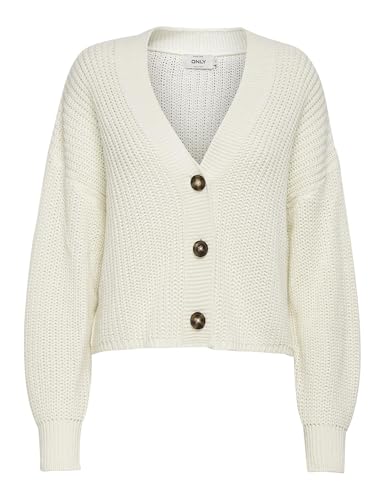 Detalle de ONLY ONLCAROL Nice L/S Cardigan KNT NOOS – Strickjacke mit Knöpfen, grob gestrickt, locker geschnitten