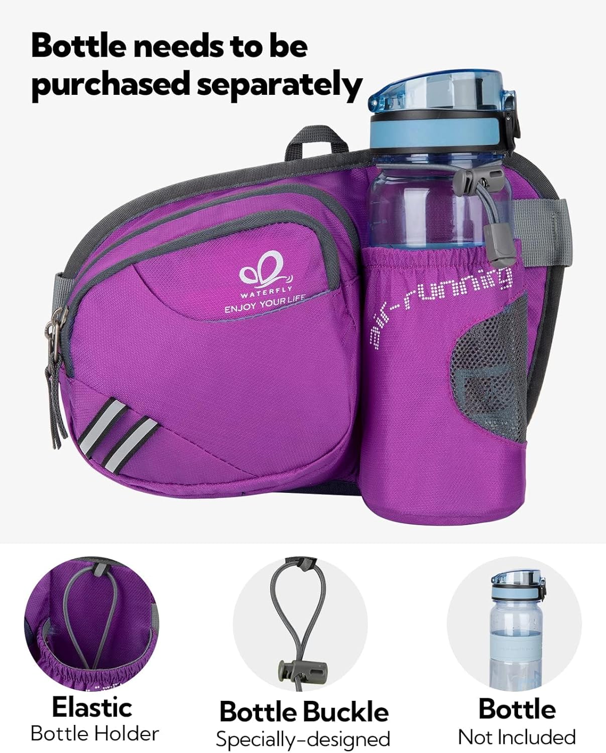Thumbnail 2 de Waterfly Waist Fanny Pack with Bottle Holder – Water-Repellent, Durable Belt Bag for Outdoor Walking & Dog Walks