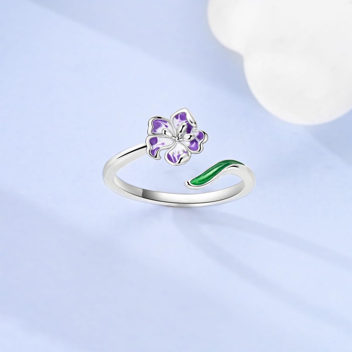 Thumbnail 4 de Verstellbarer 925 Sterling Silber Ring Damen CZ
