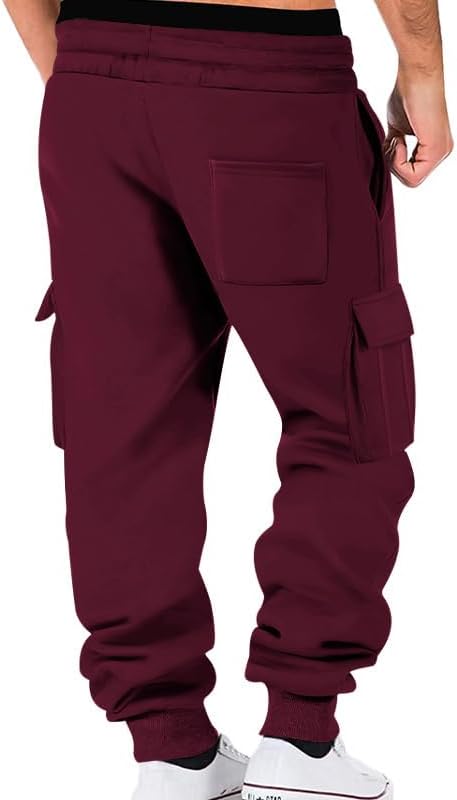 Detalle 2 de TRFIC Mens Fleece Cargo Sweatpants baggy joggers