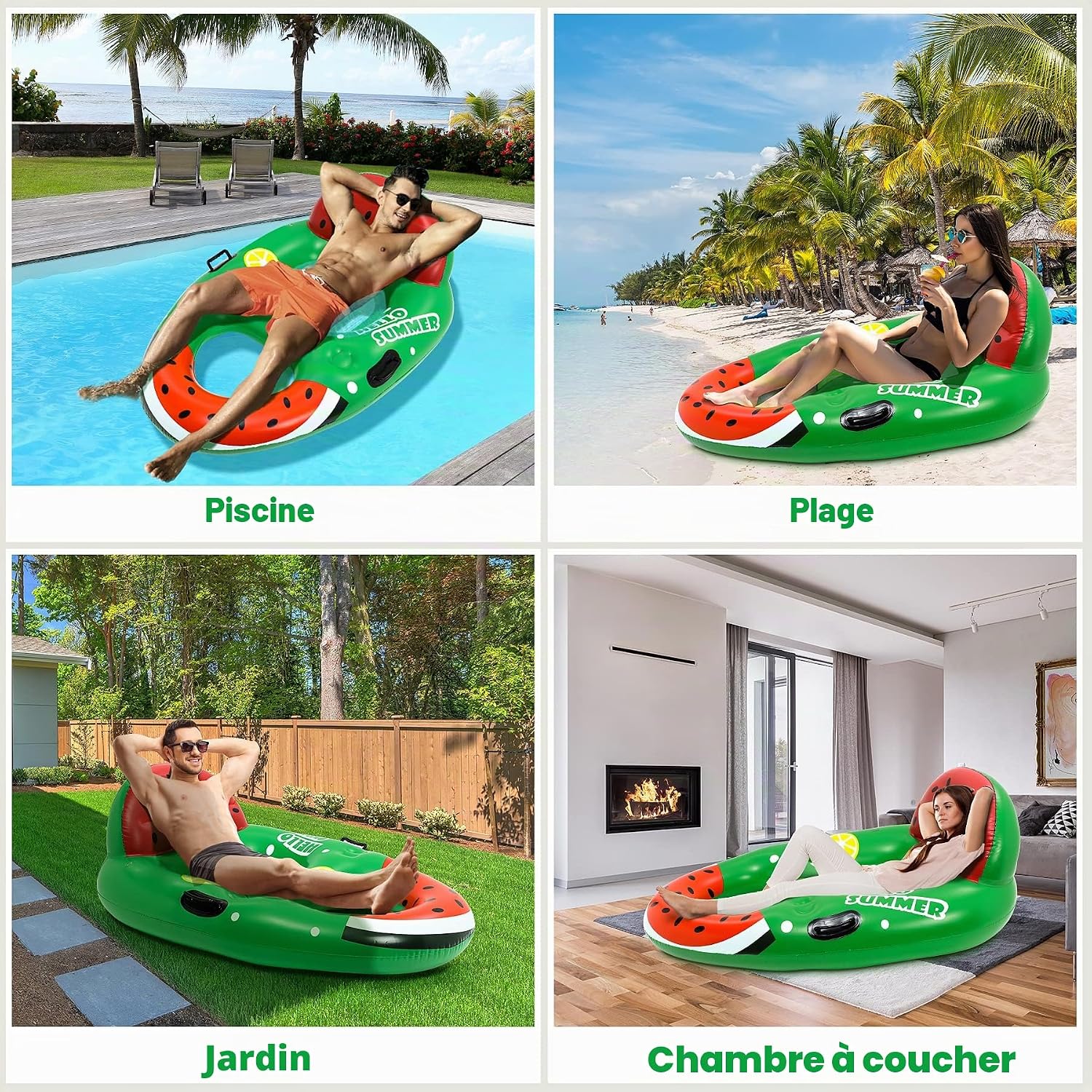 Detalle de Gontence Bouee Piscine: Matelas Gonflable Ergonomique avec Hamac et Repose-Pieds