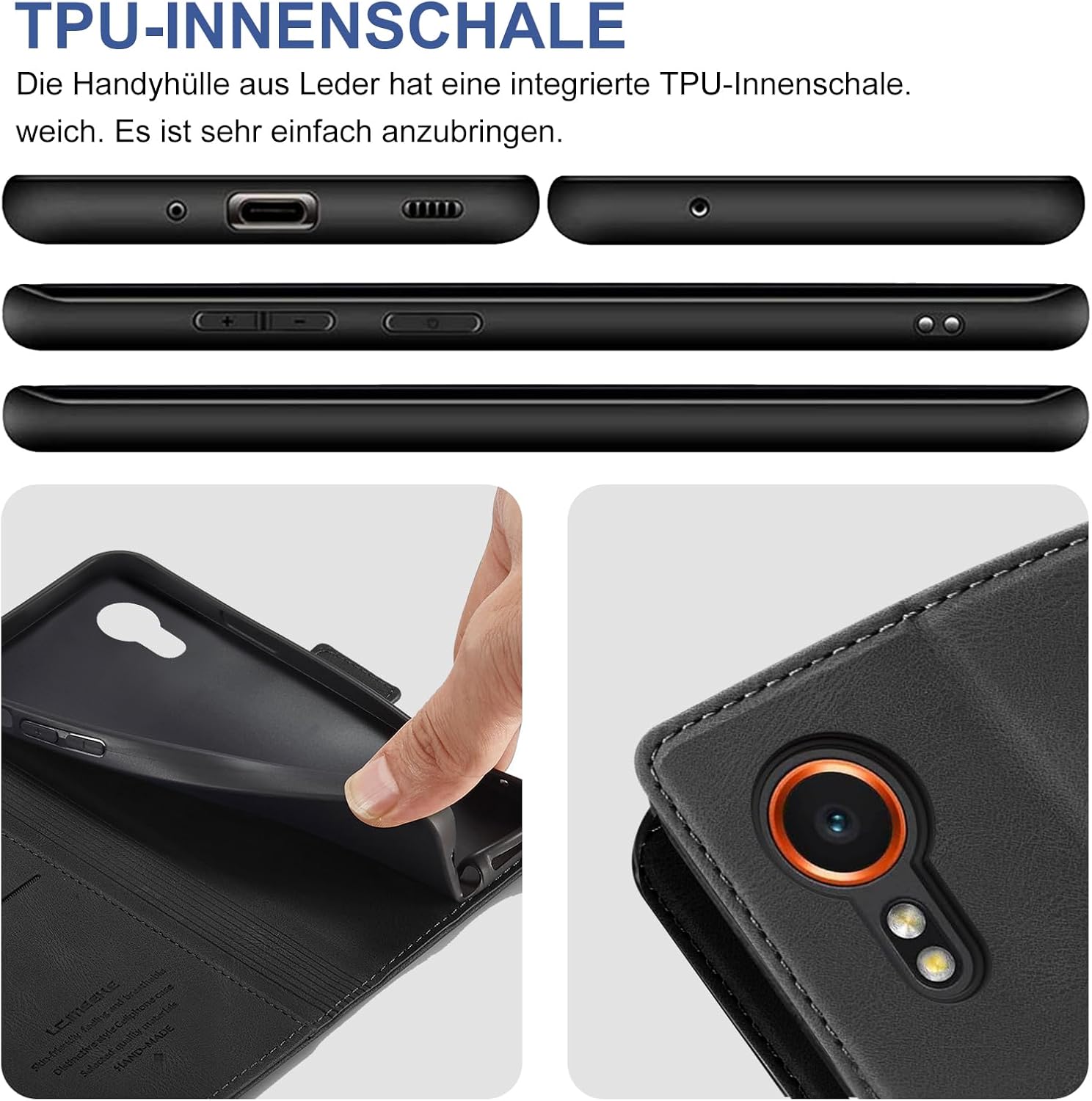 Thumbnail 5 de Giyer Wallet-Hülle fürs Samsung Galaxy Xcover 7 – PU-Leder, Displayschutzfolie & Standfunktion
