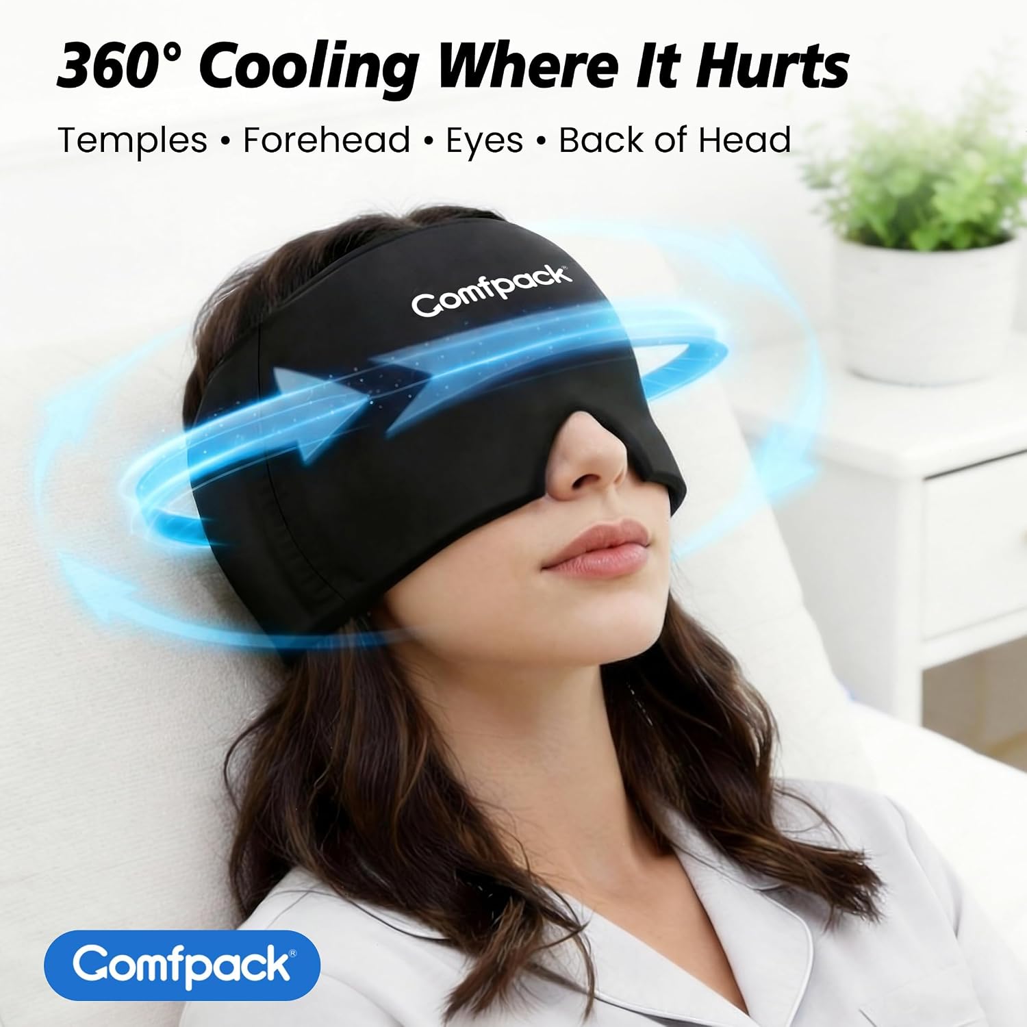 Thumbnail 6 de Comfpack Migraine Relief Cap, Reusable Gel Cooling Hat for Head Relief