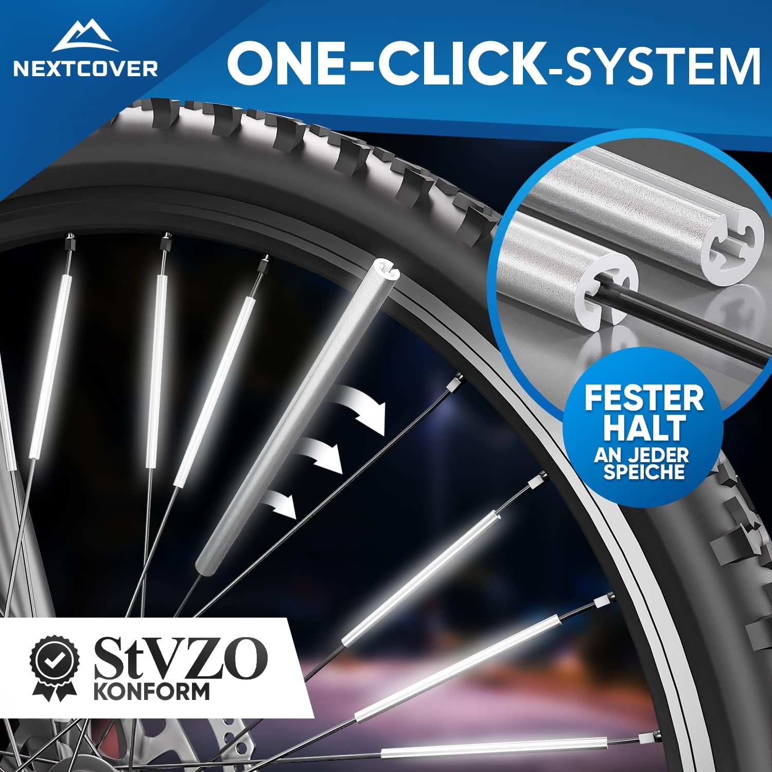 Thumbnail 2 de Nextcover Speichenreflektoren Fahrrad 360° Sichtbarkeit