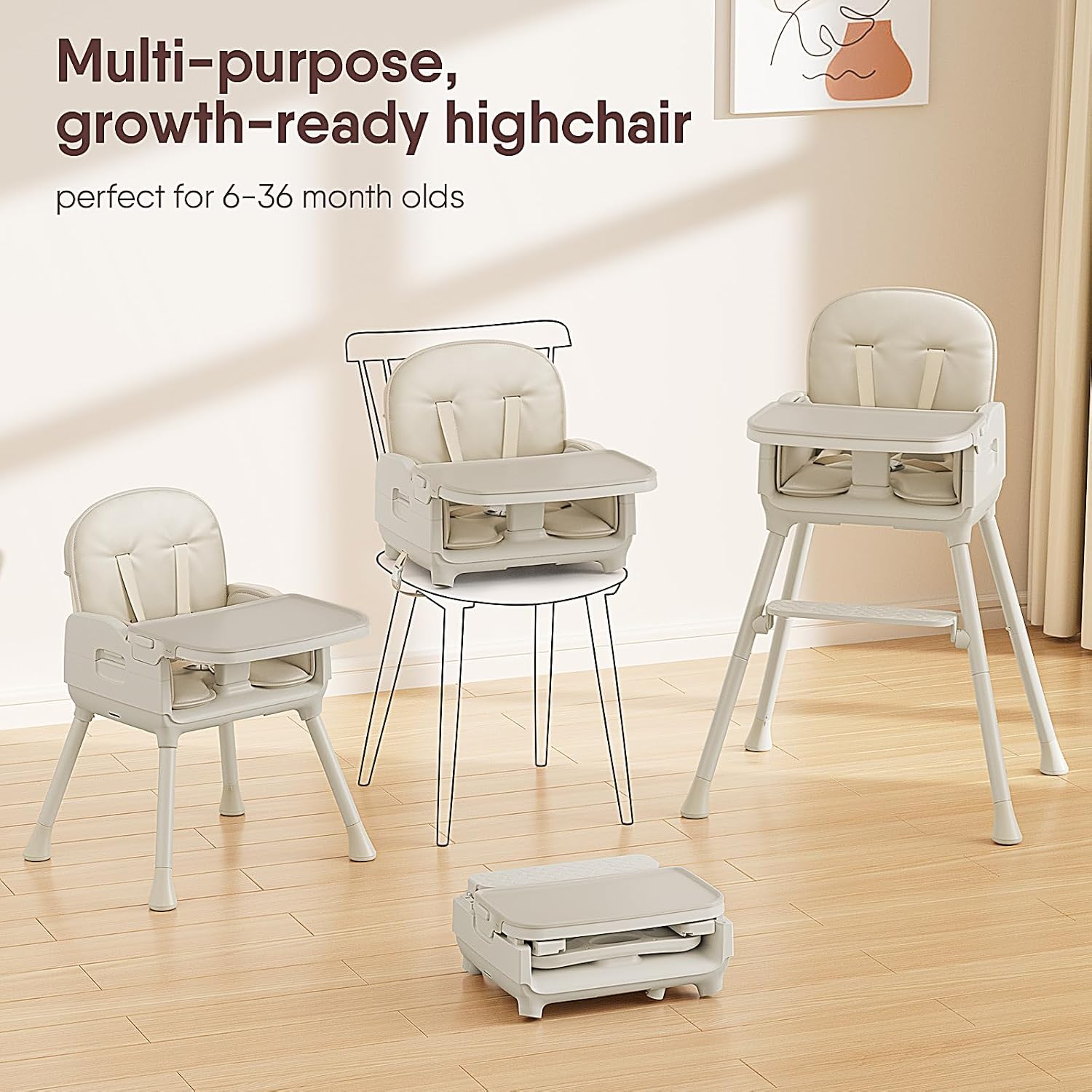 Detalle de Obee Odee Portable Baby High Chair with PU Cushion