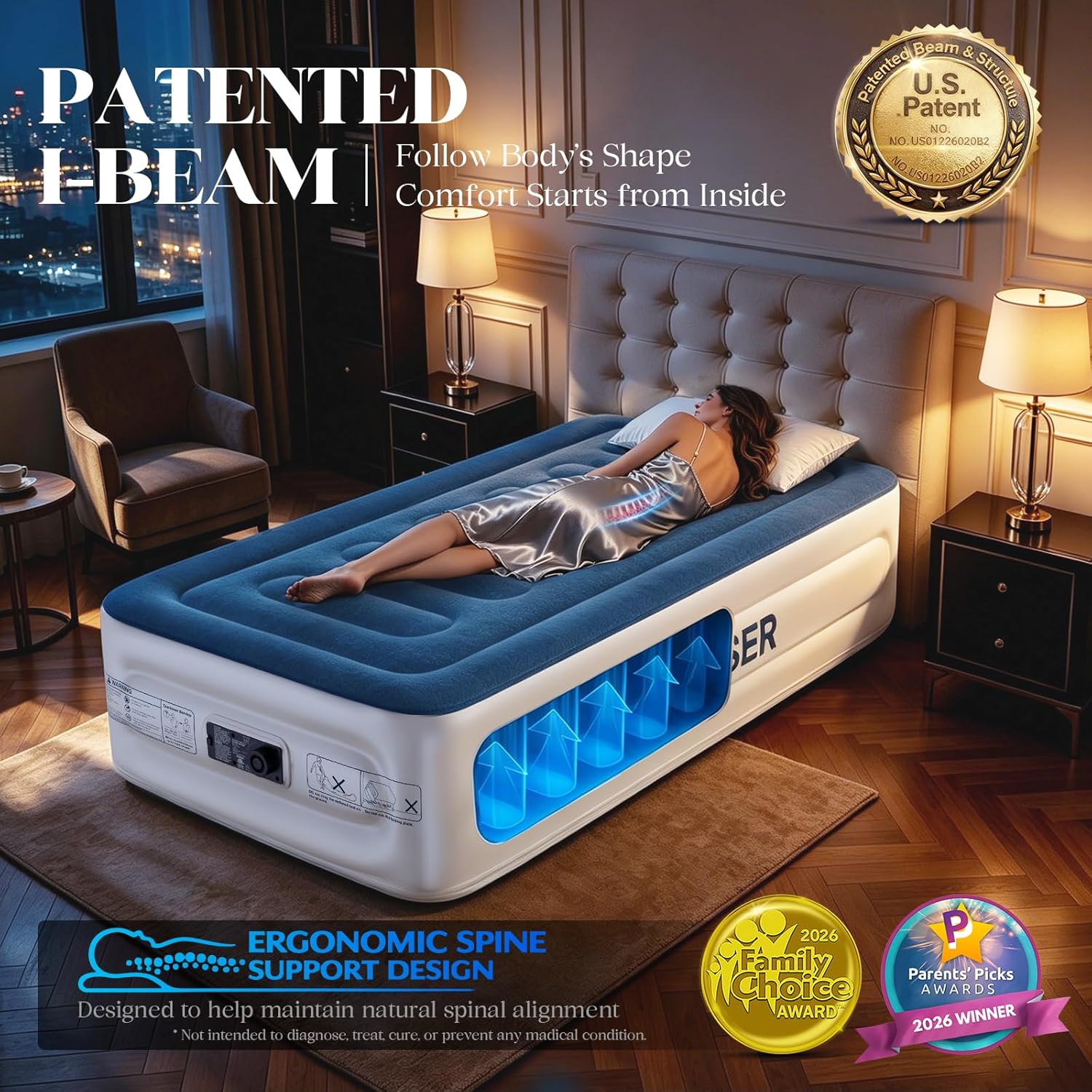 Detalle 2 de VOSSER Twin Air Mattress with Built-in Pump ⚙