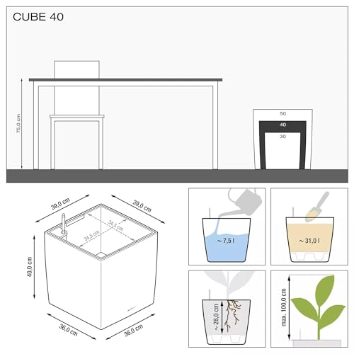 Thumbnail 6 de LECHUZA Cube Premium 40 Blanco Brillante 40 cm