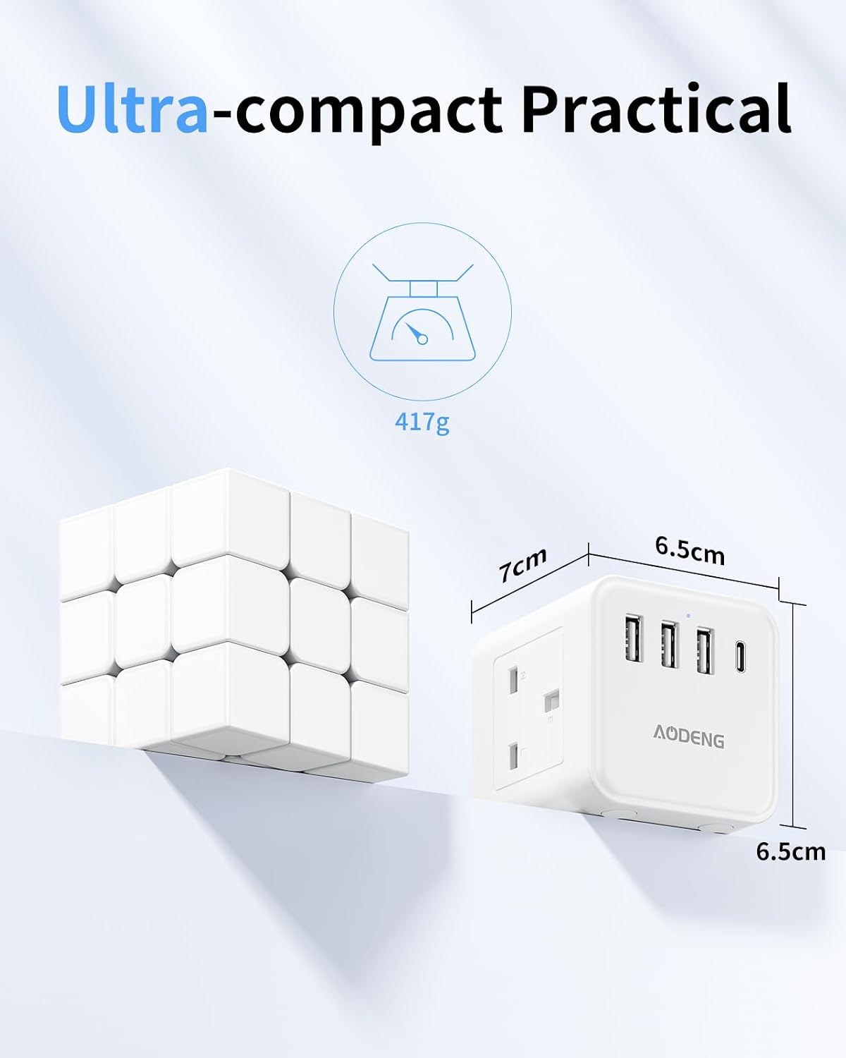 Detalle de Extension lead with 4 USB slots, 1.5m