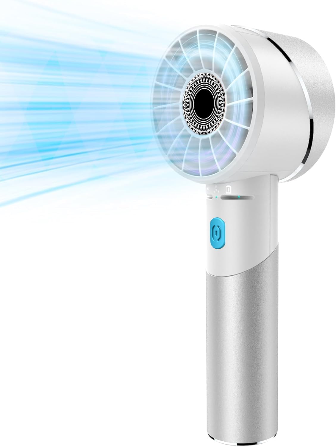 Detalle de COZOME Handheld Fan: 7000RPM Turbo Portable Fan with 16H Battery, 4-Speed USB Rechargeable Mini Fan