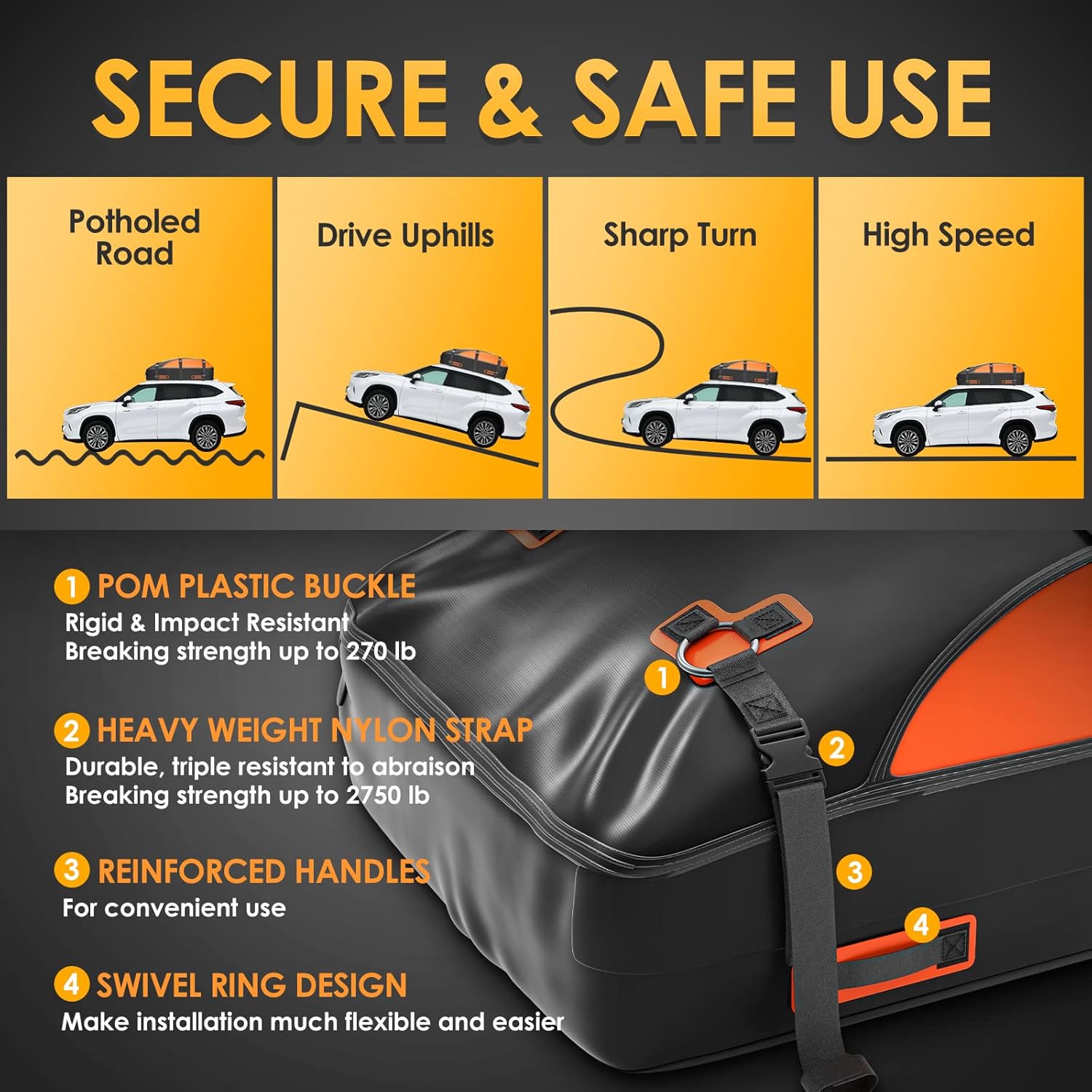 Detalle de Asinking Rooftop Cargo Bag 20 cu ft
