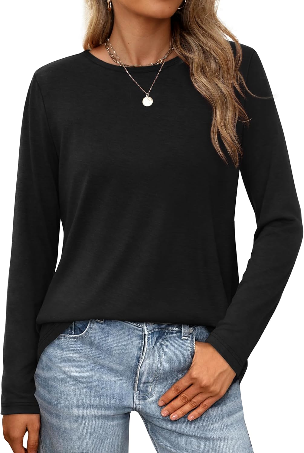 Detalle de XIEERDUO Long Sleeve Tops for Women UK – Crew Neck Sweatshirt, Autumn Stripe Edition