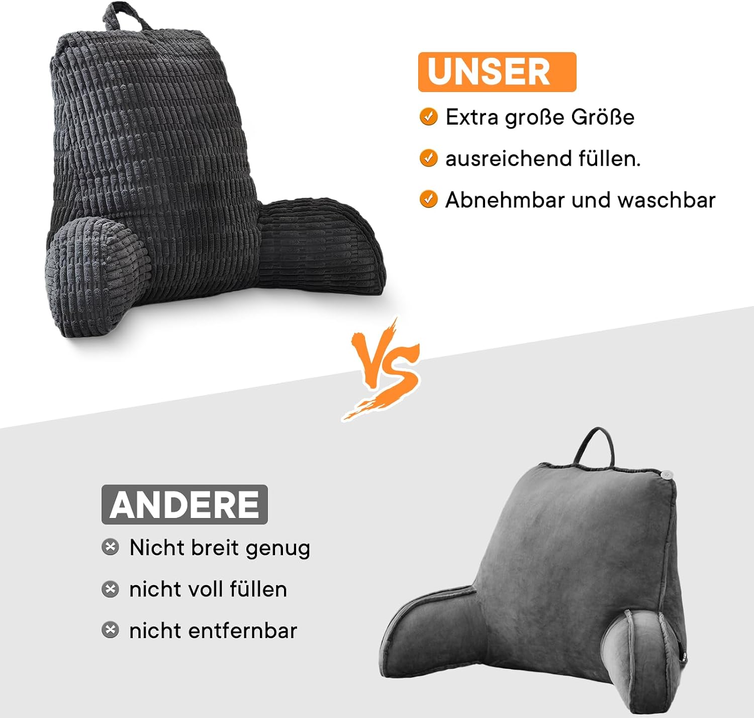 Thumbnail 4 de HYZCXPL Lesekissen für Bett und Sofa – Rückenlehne und Armunterstützung zum Lesen, Fernsehen und mehr