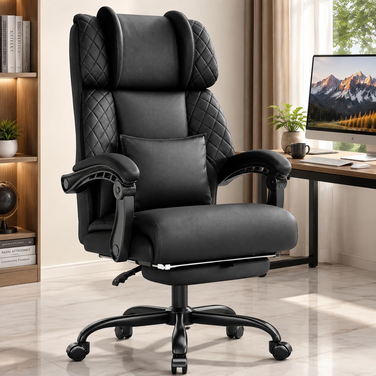 Detalle de Hihady RD-CA-A026-1-FX Big and Tall Executive Office Chair with Footrest