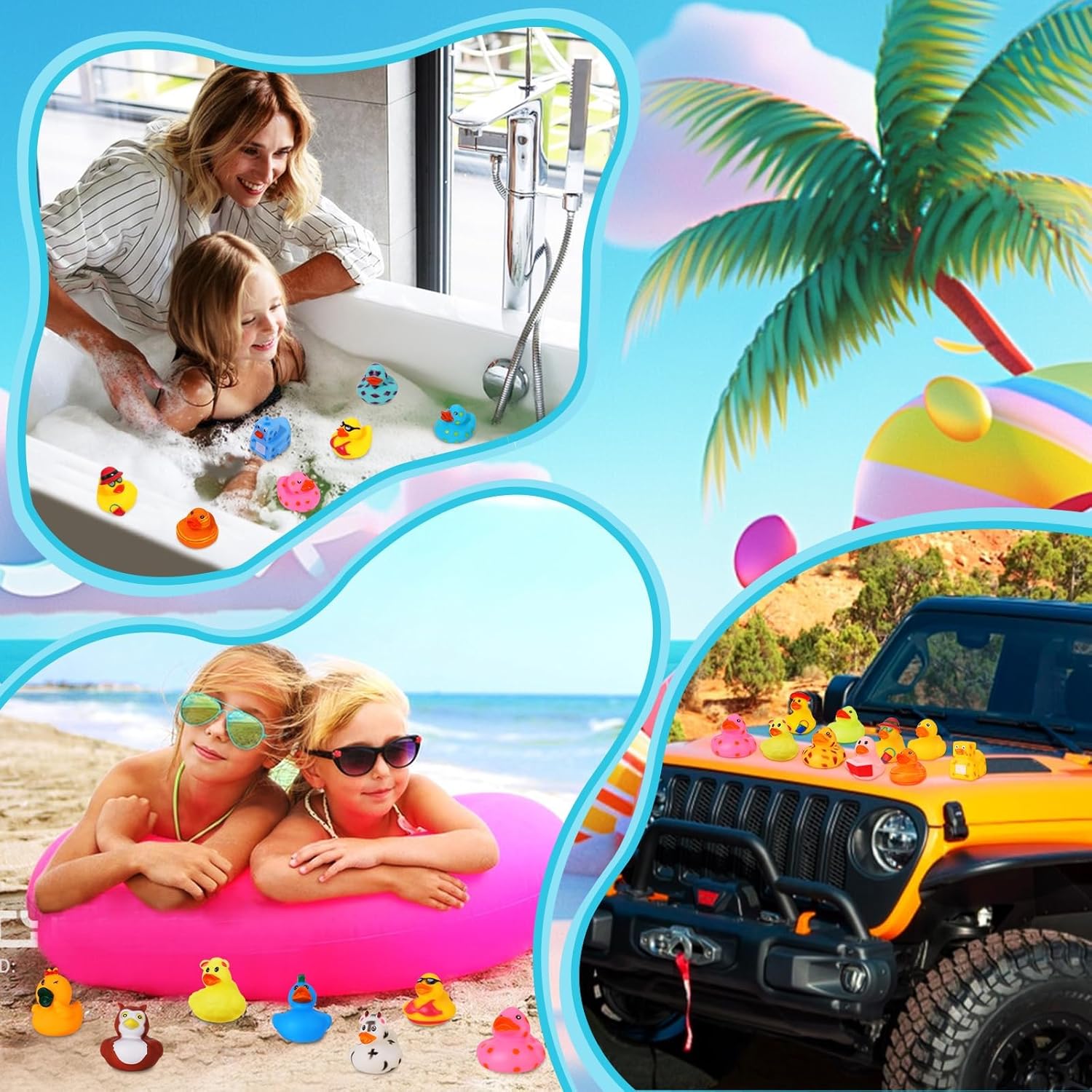 Thumbnail 4 de SCIONE 24er Badeenten-Set aus Gummi – Quietscheenten für Badewanne, Poolparty und Strand