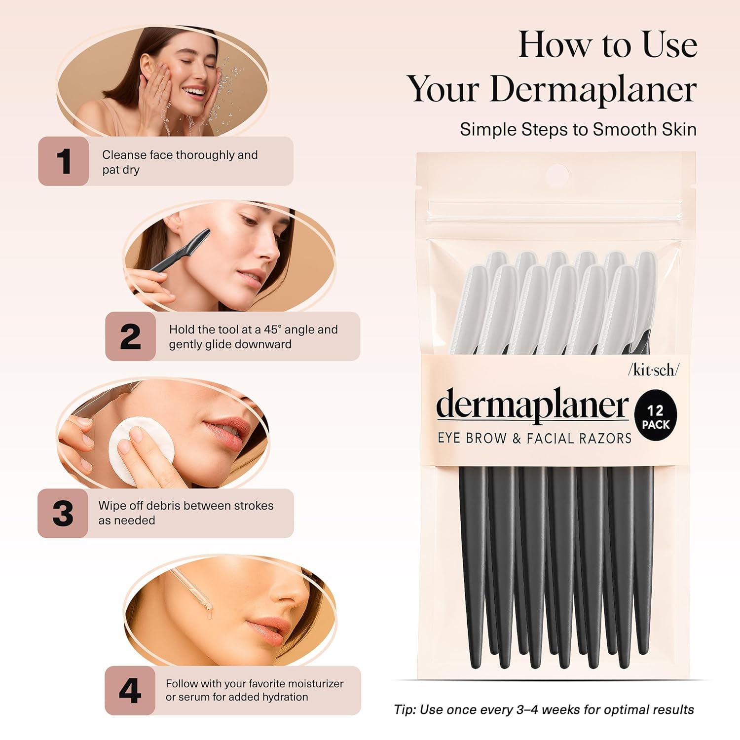 Thumbnail 6 de Kitsch Dermaplane Facial Razor for Smooth Skin 🪒