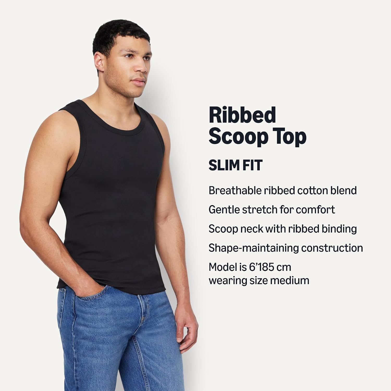 Detalle de Amazon Essentials Men's Slim-Fit Ribbed Vest