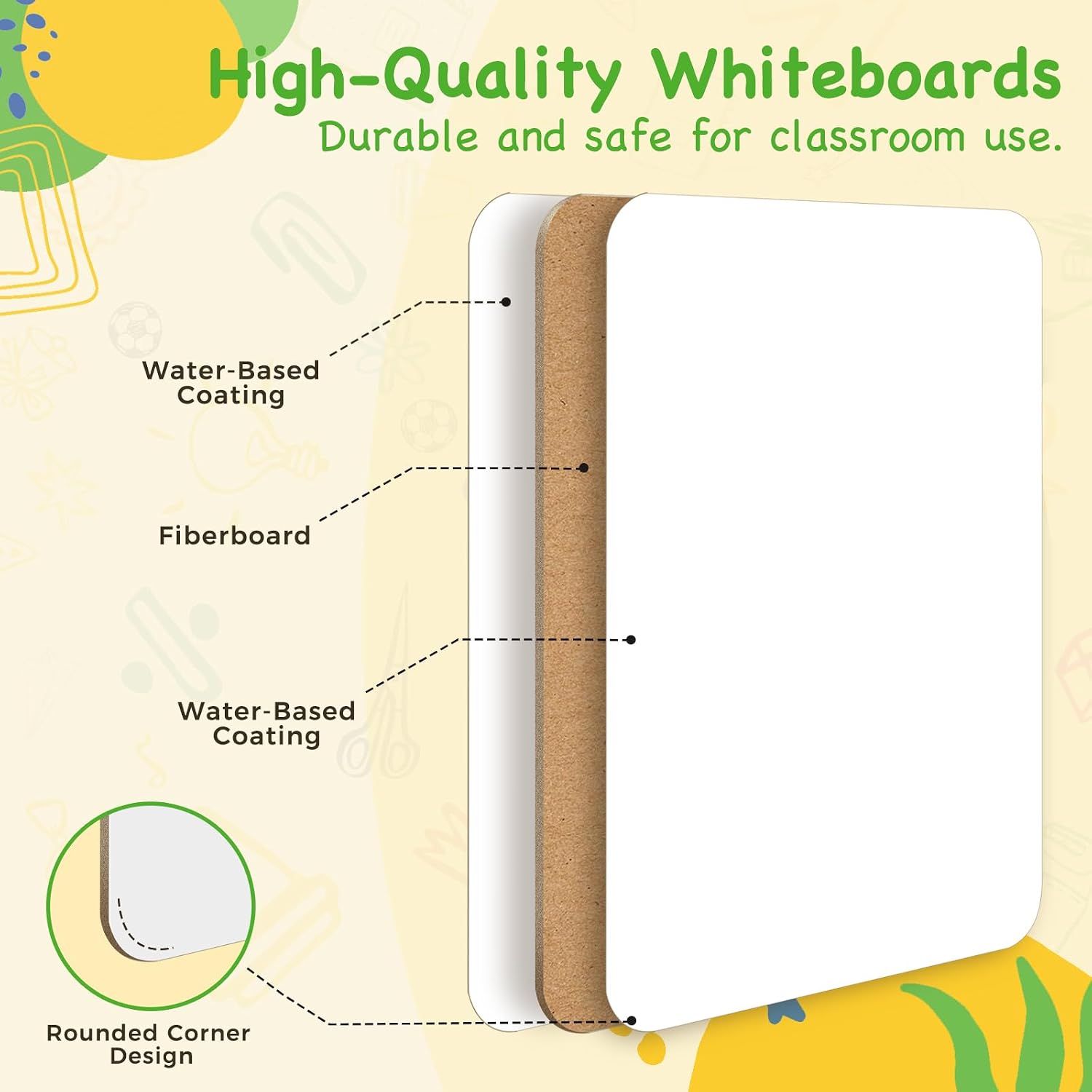 Thumbnail 6 de Ohuhu DEB-02 Double-Sided Dry-Erase Boards, 30-Pack with Markers and Erasers