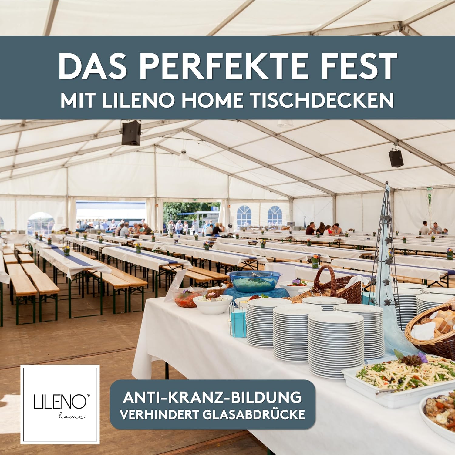 Detalle 2 de LILENO HOME Tischdeckenrolle 1,10 x 25 m