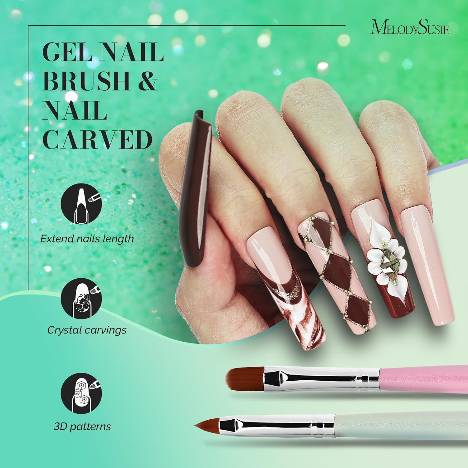 Thumbnail 2 de MelodySusie Nagelkunst Pinsel Set 6Stk