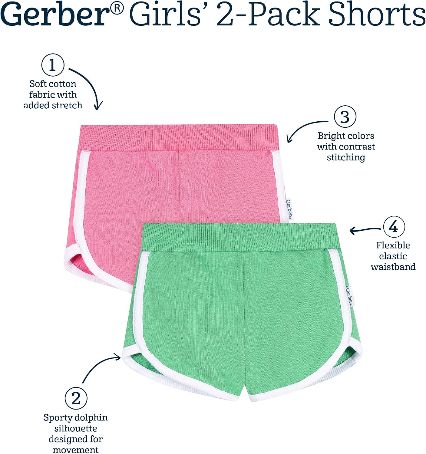 Thumbnail 6 de Gerber Baby Knit Shorts, 2-Pack