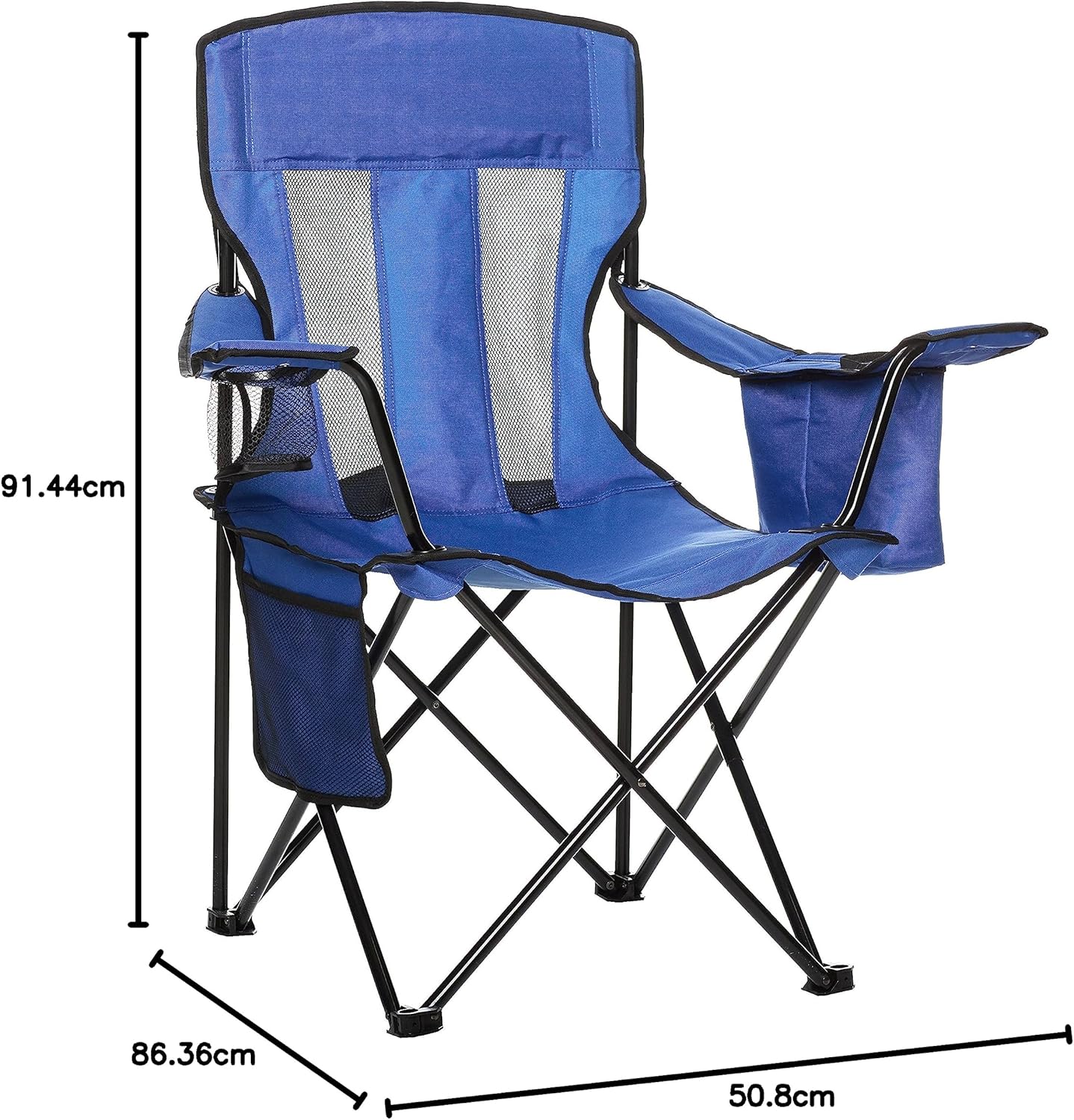 Detalle de Amazon Basics Sedia da campeggio con tasca termica – Blu (rete)