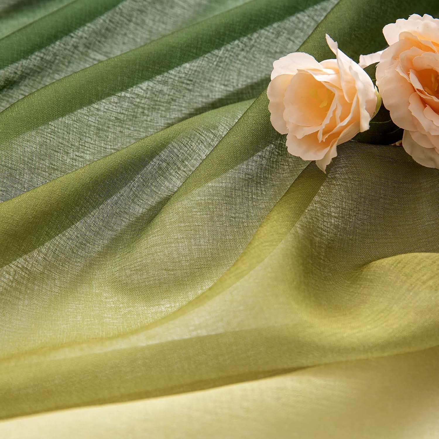 Detalle de MIULEE 2er Set Voile Vorhang 140x225 cm đȘ