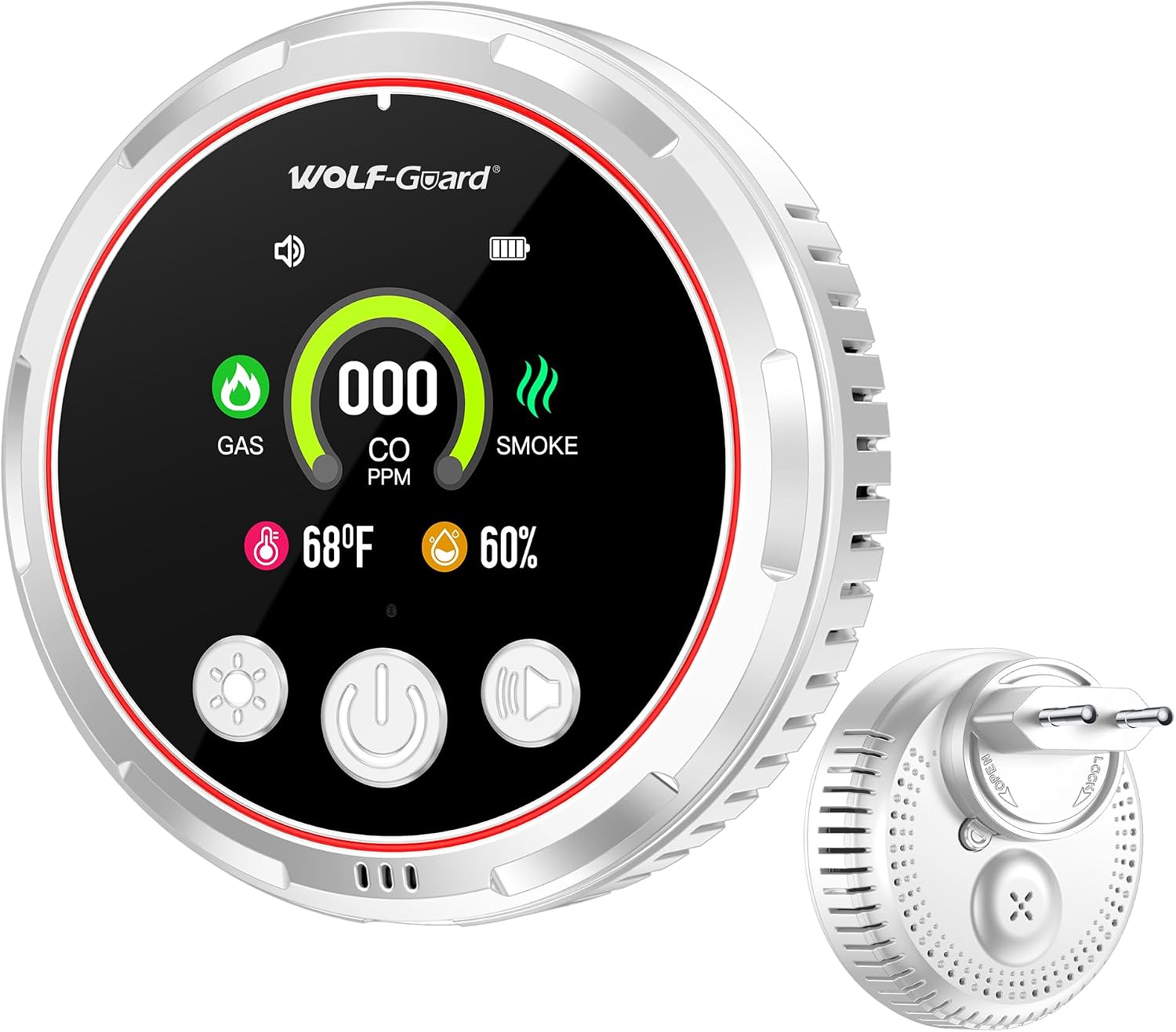 Imagen de 5IN1 Rauchmelder, Gasmelder + CO-Warnmelder HD13 – Steckdose + Batterie, LCD-Display en OfertitasTOP
