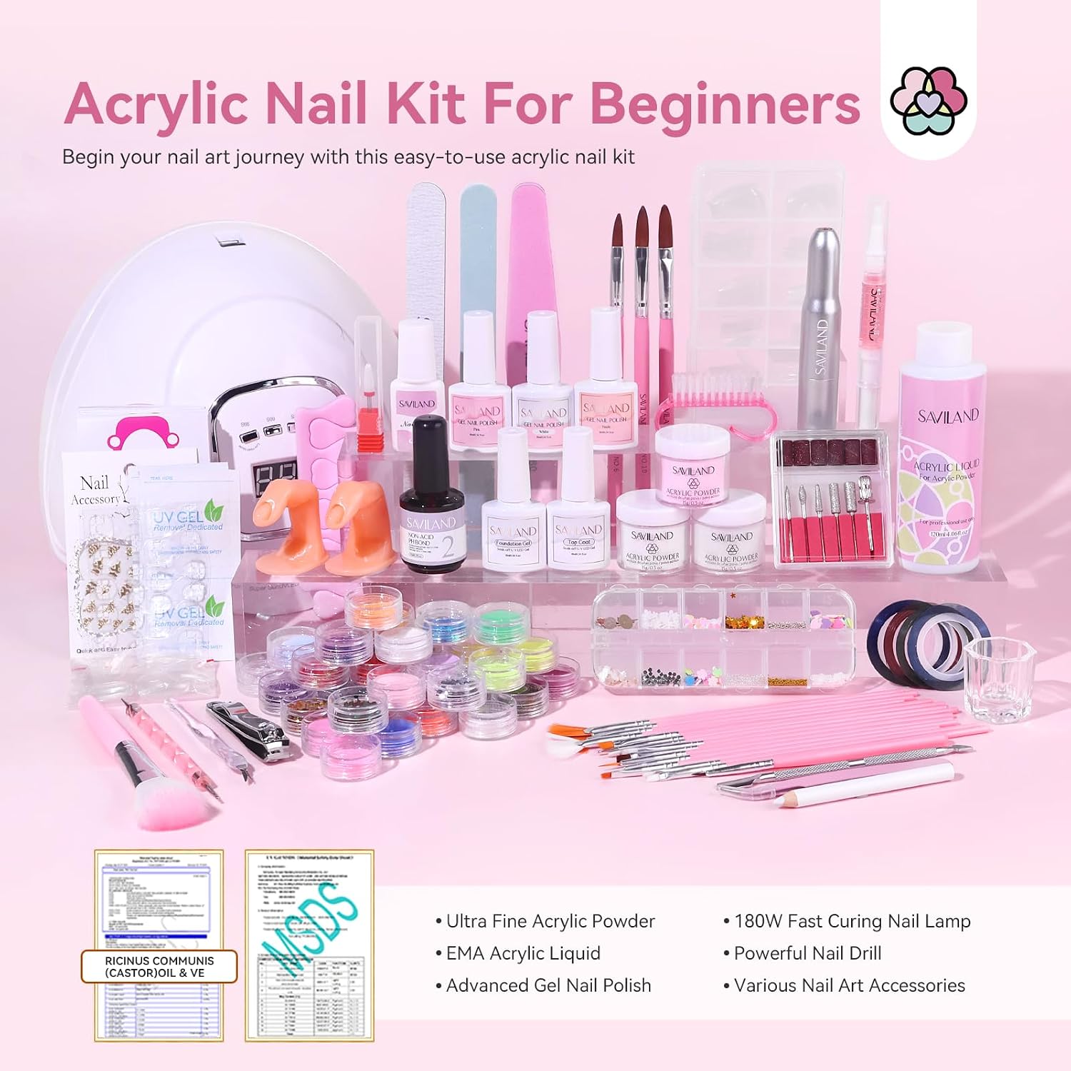 Thumbnail 1 de Saviland Acrylic Nail Kit for Beginners 180W